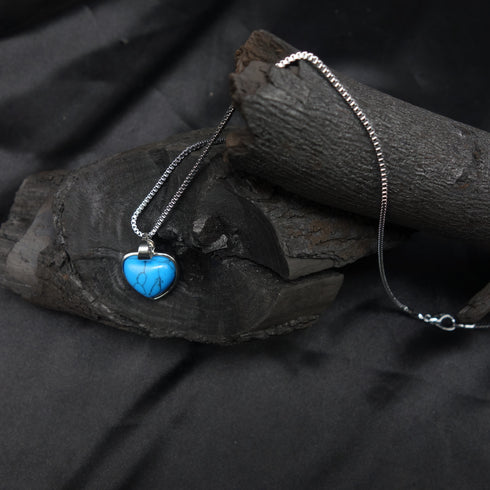 Turkish Natural FEROZA HEART PENDANT D274